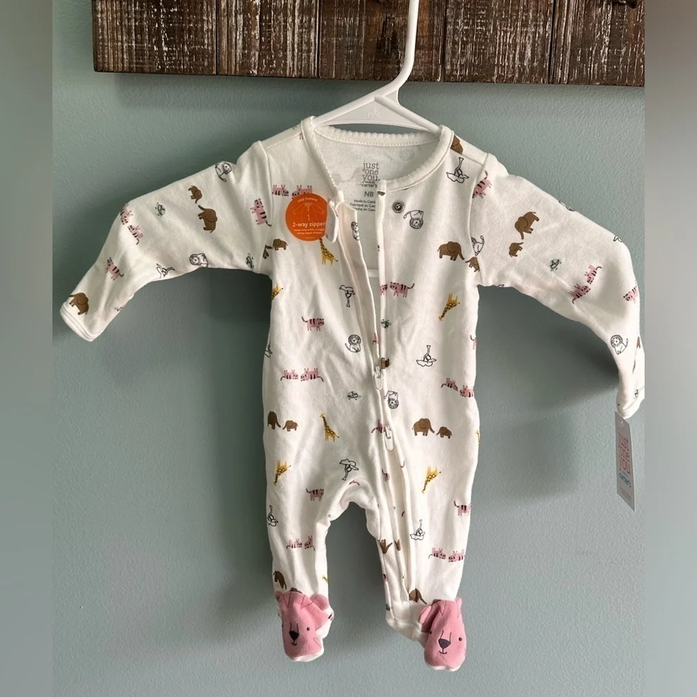 Newborn Just One you made by Carter’s 2-Way Zip Cotton Sleep & Play Pajamas